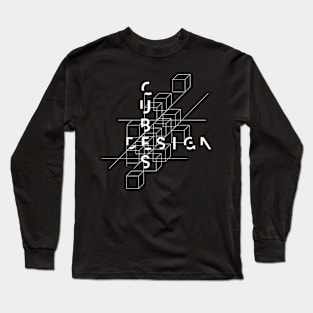 Geometrical Cube Minimal Design Long Sleeve T-Shirt